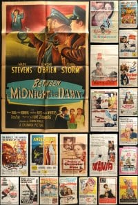 3s121 LOT OF 61 FOLDED ONE-SHEETS 1940s-1960s great images from a variety of different movies!