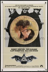 3t002 3 DAYS OF THE CONDOR 1sh 1975 CIA analyst Robert Redford & Faye Dunaway!