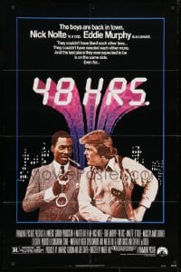 3t006 48 HRS. 1sh 1982 Nick Nolte is a cop who hates Eddie Murphy who is a convict!