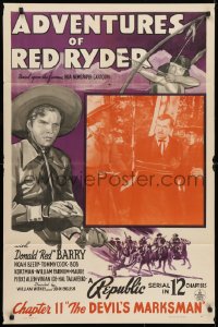 3t018 ADVENTURES OF RED RYDER chapter 11 1sh 1940 Don Barry with Tommy Cook as Little Beaver!