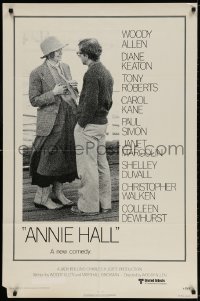 3t044 ANNIE HALL revised 1sh 1977 full-length Woody Allen & Diane Keaton, a new comedy!