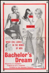 3t056 BACHELOR'S DREAM 1sh 1967 these sexy babes are the evil that lurks in the minds of men!