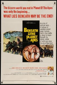 3t077 BENEATH THE PLANET OF THE APES 1sh 1970 sequel, what lies beneath may be the end!