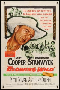 3t104 BLOWING WILD 1sh 1953 Gary Cooper, Barbara Stanwyck, Ruth Roman, Anthony Quinn!