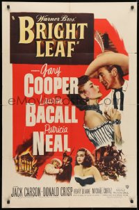3t117 BRIGHT LEAF 1sh 1950 great romantic close up of Gary Cooper & sexy Lauren Bacall!