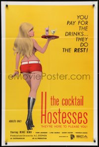 3t167 COCKTAIL HOSTESSES 1sh 1973 written by Ed Wood, artwork of sexiest waitress!
