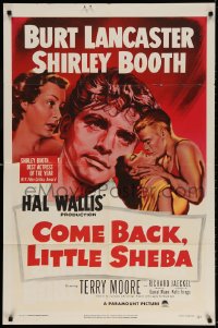3t171 COME BACK LITTLE SHEBA 1sh 1953 romantic artwork of Burt Lancaster & Shirley Booth!