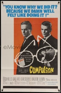 3t172 COMPULSION 1sh 1959 crazy Dean Stockwell & Bradford Dillman try to commit the perfect murder!