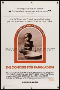 3t173 CONCERT FOR BANGLADESH advance 1sh 1972 rock & roll benefit show, image of starving child!
