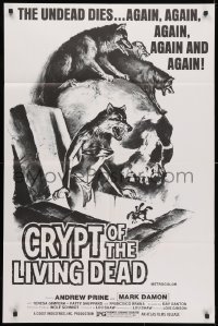 3t183 CRYPT OF THE LIVING DEAD 1sh 1973 cool Smith horror art, the undead dies again and again!