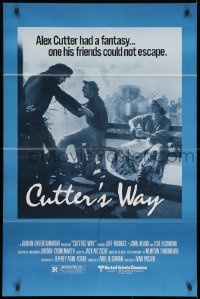 3t187 CUTTER & BONE 1sh 1981 Jeff Bridges saw killer, John Heard knew motive, Cutter's Way!