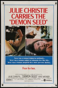 3t210 DEMON SEED style B 1sh 1977 Julie Christie is profanely violated by a demonic machine!