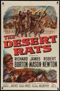 3t211 DESERT RATS 1sh 1953 Richard Burton leads Australian & New Zealand soldiers against Nazis!