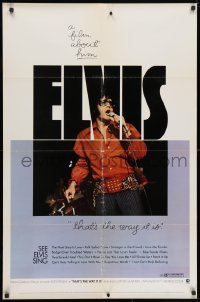 3t257 ELVIS: THAT'S THE WAY IT IS 1sh 1970 great image of Presley singing on stage!