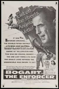 3t261 ENFORCER military 1sh R1960s Humphrey Bogart as the District Attorney fighting Murder Inc!
