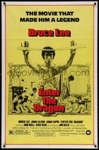 3t263 ENTER THE DRAGON 1sh R1979 Bruce Lee kung fu classic, the movie that made him a legend!