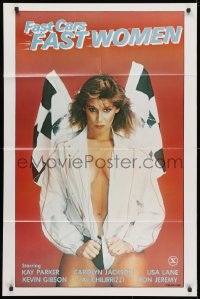 3t286 FAST CARS FAST WOMEN 1sh 1981 sexy girl wearing racing jacket, Ron Jeremy, x-rated!