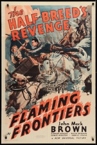 3t297 FLAMING FRONTIERS chapter 11 1sh 1938 great western serial art, The Half Breed's Revenge!