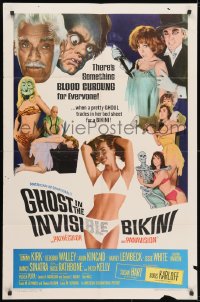 3t322 GHOST IN THE INVISIBLE BIKINI 1sh 1966 Boris Karloff + sexy girls & wacky horror images!