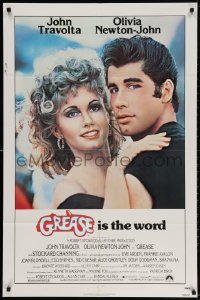 3t342 GREASE 1sh 1978 c/u of John Travolta & Olivia Newton-John in a most classic musical!