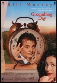 3t348 GROUNDHOG DAY 1sh 1993 Bill Murray, Andie MacDowell, directed by Harold Ramis!