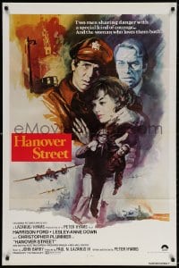 3t356 HANOVER STREET int'l 1sh 1979 art of Harrison Ford & Lesley-Anne Down in World War II by Alvin!