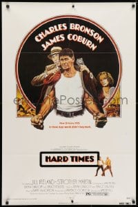 3t359 HARD TIMES style A 1sh 1975 Walter Hill, Goldberg art of Charles Bronson, The Streetfighter!