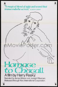 3t393 HOMAGE TO CHAGALL 1sh 1977 Harry Rasky documentary about painter Marc Chagall!