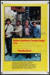 3t404 HOT ROCK 1sh 1972 Robert Redford, George Segal, cool cast portrait on the street!