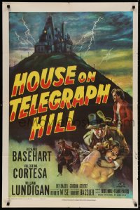 3t411 HOUSE ON TELEGRAPH HILL 1sh 1951 Basehart, Cortesa, Robert Wise film noir, cool art!