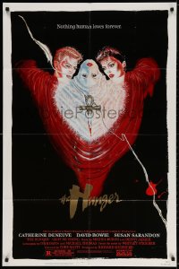 3t417 HUNGER 1sh 1983 vampire Catherine Deneuve & rocker David Bowie, nothing human loves forever!