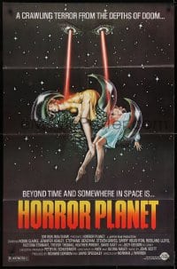 3t438 INSEMINOID 1sh R1983 Horror Planet, really wild sci-fi art of sexy girls in monster hand!