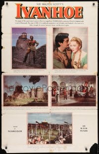 3t449 IVANHOE 1sh 1952 great images of pretty Elizabeth Taylor, Robert Taylor & Joan Fontaine!