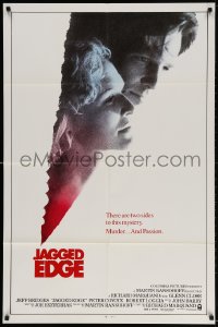 3t452 JAGGED EDGE int'l 1sh 1985 great close up image of Glenn Close & Jeff Bridges!
