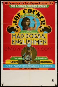 3t536 MAD DOGS & ENGLISHMEN int'l 1sh 1971 Joe Cocker, rock 'n' roll, cool poster design!