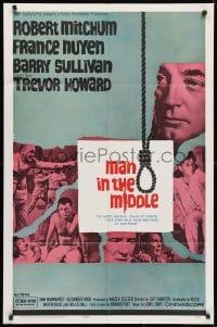 3t547 MAN IN THE MIDDLE 1sh 1964 Robert Mitchum, France Nuyen, Barry Sullivan, Trevor Howard, noose