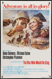 3t549 MAN WHO WOULD BE KING 1sh 1975 art of Sean Connery & Michael Caine by Tom Jung!