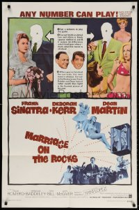 3t556 MARRIAGE ON THE ROCKS 1sh 1965 Frank Sinatra, bride Deborah Kerr & Dean Martin!