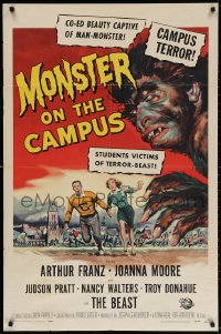 3t580 MONSTER ON THE CAMPUS 1sh 1958 Reynold Brown art of test tube terror amok on the college!