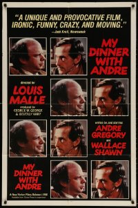 3t591 MY DINNER WITH ANDRE 1sh 1981 Wallace Shawn, Andre Gregory, Louis Malle directed!