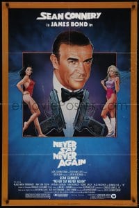 3t599 NEVER SAY NEVER AGAIN 1sh 1983 art of Sean Connery as James Bond 007 by Obrero!