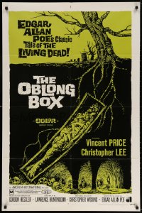 3t619 OBLONG BOX 1sh 1969 Edgar Allan Poe's tale of living dead, cool horror art!
