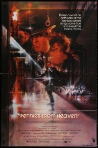 3t652 PENNIES FROM HEAVEN 1sh 1981 great Bob Peak art of Steve Martin & sexy Bernadette Peters!