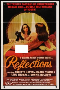 3t703 REFLECTIONS 25x38 1sh 1977 Annette Haven, great sexy mirror artwork by Giguilliat!