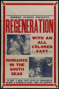 3t705 REGENERATION 1sh 1923 beauty Stella Mayo, romance at sea with all-colored cast!
