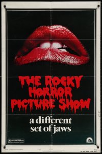 3t727 ROCKY HORROR PICTURE SHOW 1sh R1980s c/u lips image, a different set of jaws!