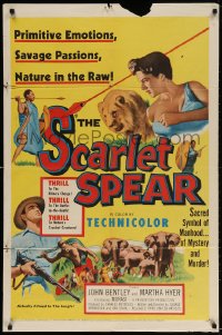 3t744 SCARLET SPEAR 1sh 1954 Africa, primitive emotions, savage passions, nature in the raw!