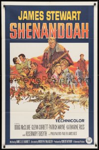 3t758 SHENANDOAH 1sh 1965 James Stewart, Civil War, great Frank McCarthy artwork!