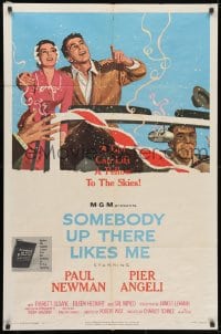 3t785 SOMEBODY UP THERE LIKES ME 1sh 1956 Paul Newman as boxing champion Rocky Graziano!