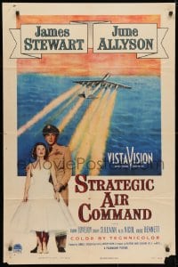 3t822 STRATEGIC AIR COMMAND 1sh 1955 pilot James Stewart, June Allyson, cool airplane art!